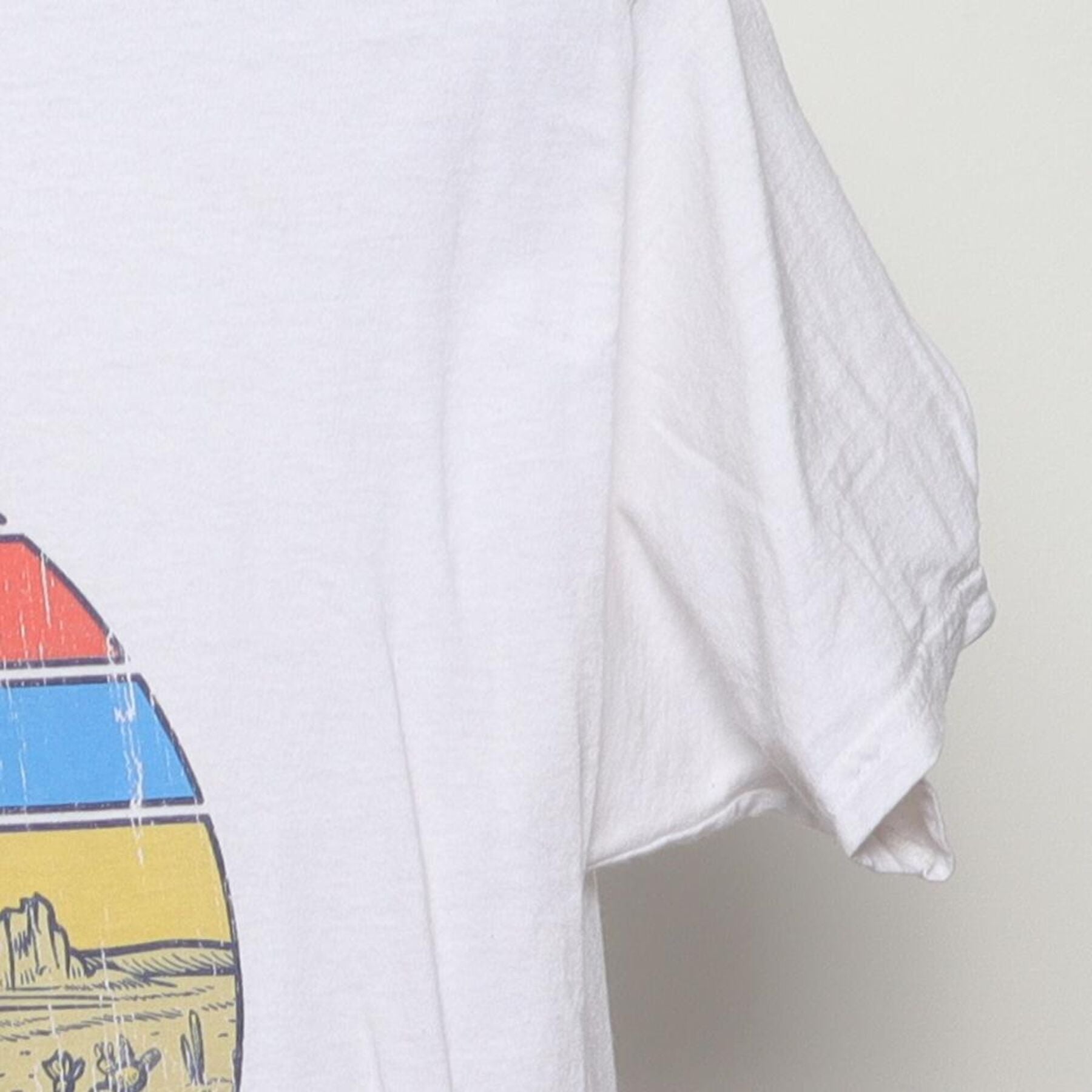 Close-up of the Right sleeve on the Vintage 1980s Death Valley "Mirage" T-Shirt - S