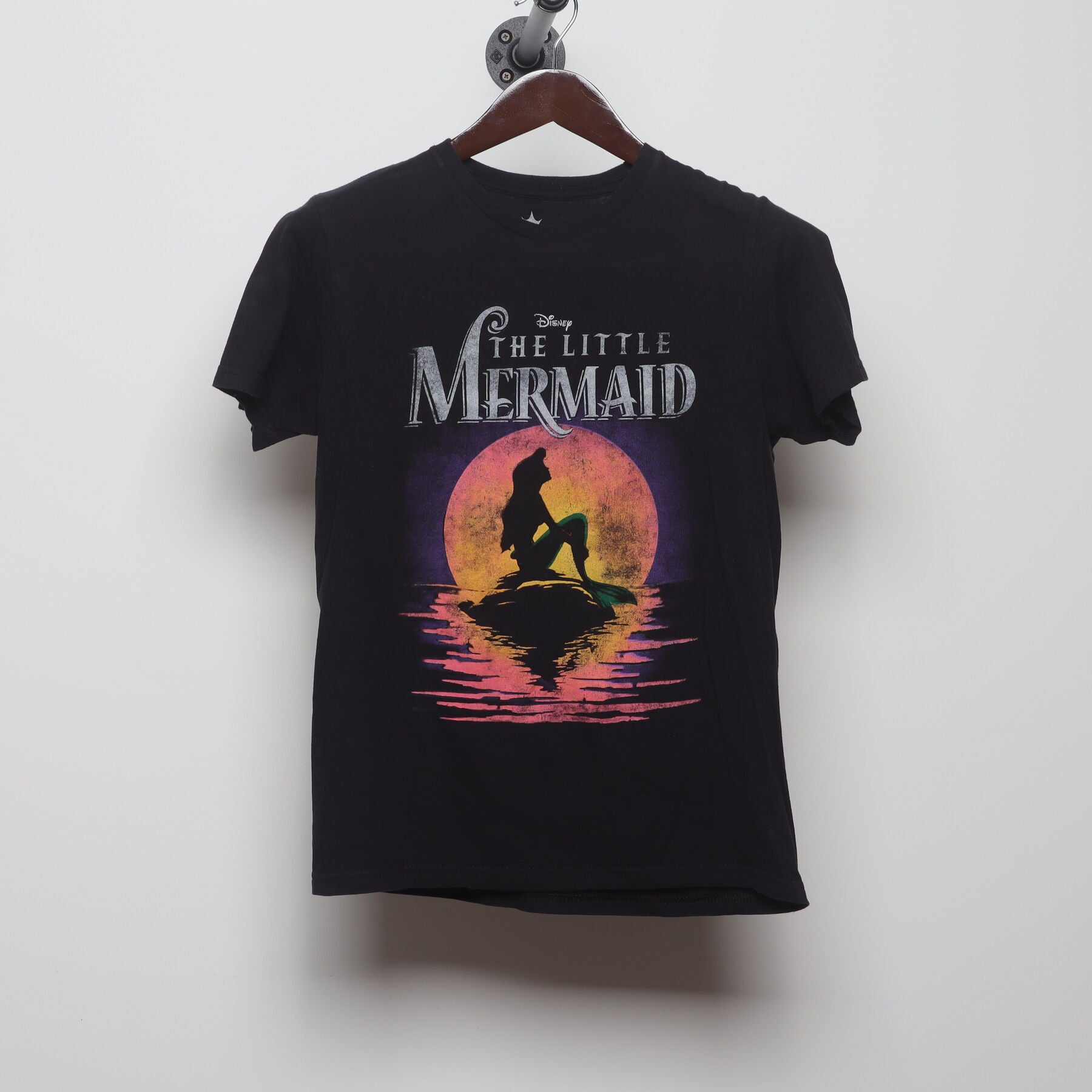 Front view of Vintage Y2K Disney "The Little Mermaid Silhouette" T-Shirt - XS
