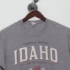 Close-up of the collar and tag on the Vintage Style Idaho Retro Graphic T-Shirt M