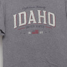 Close-up of the main graphic on the Vintage Style Idaho Retro Graphic T-Shirt M