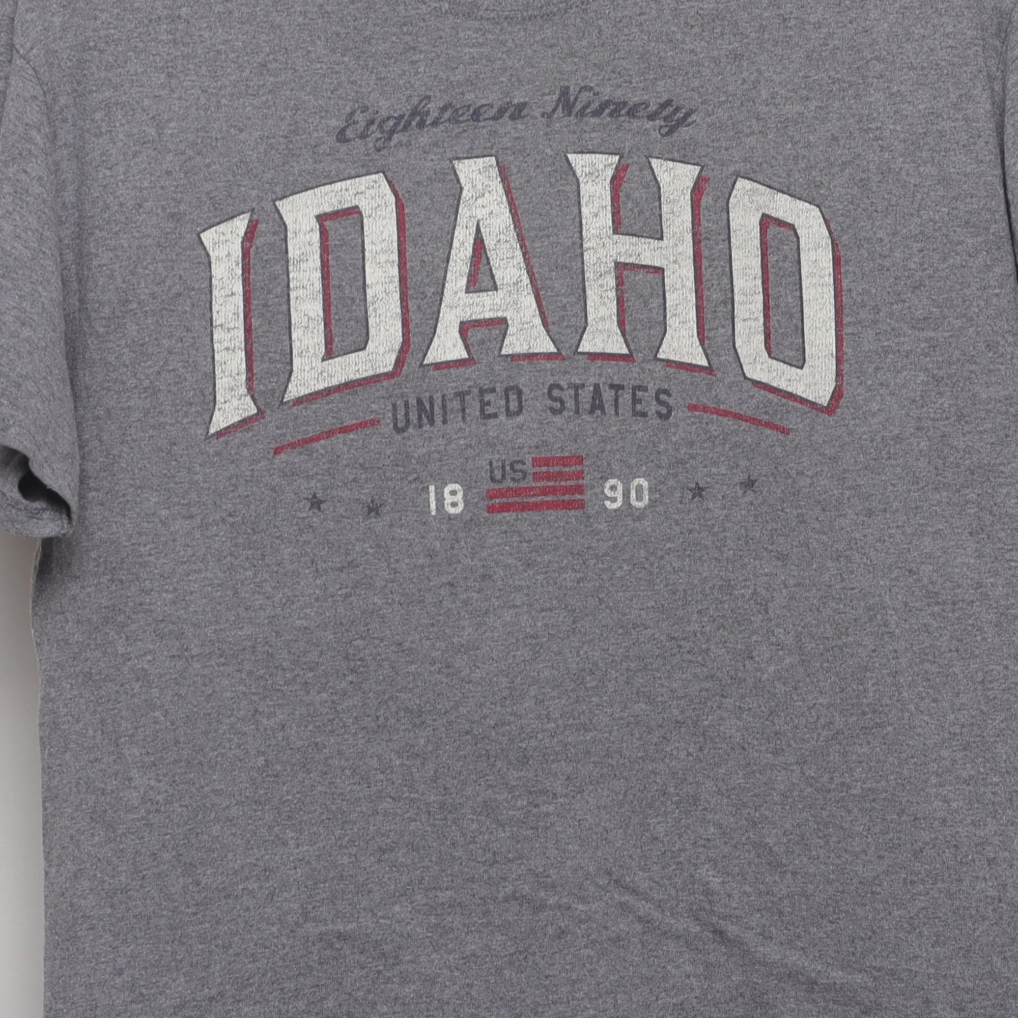 Close-up of the main graphic on the Vintage Style Idaho Retro Graphic T-Shirt M