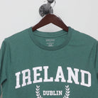 Close-up of the collar and tag on the Vintage Style Ireland Dublin Collegiate T-Shirt M