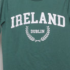 Close-up of the main graphic on the Vintage Style Ireland Dublin Collegiate T-Shirt M