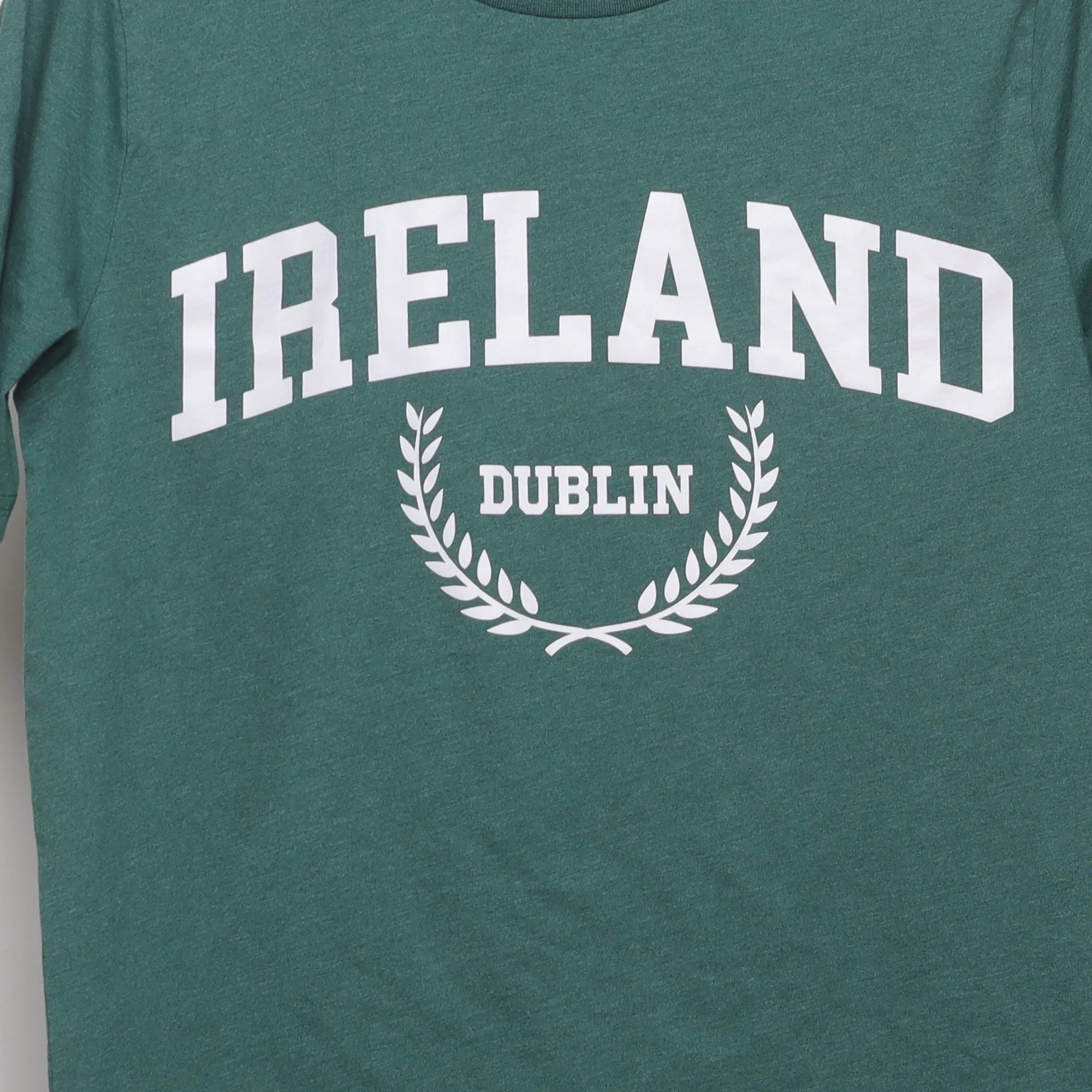 Close-up of the main graphic on the Vintage Style Ireland Dublin Collegiate T-Shirt M