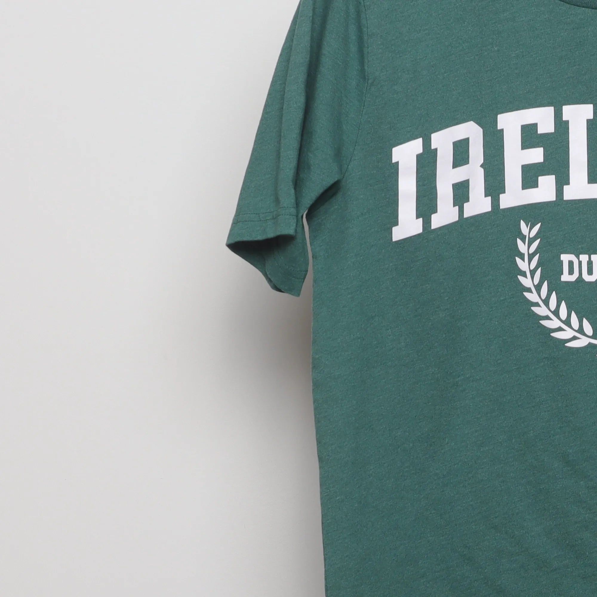 Close-up of the sleeve on the Vintage Style Ireland Dublin Collegiate T-Shirt M