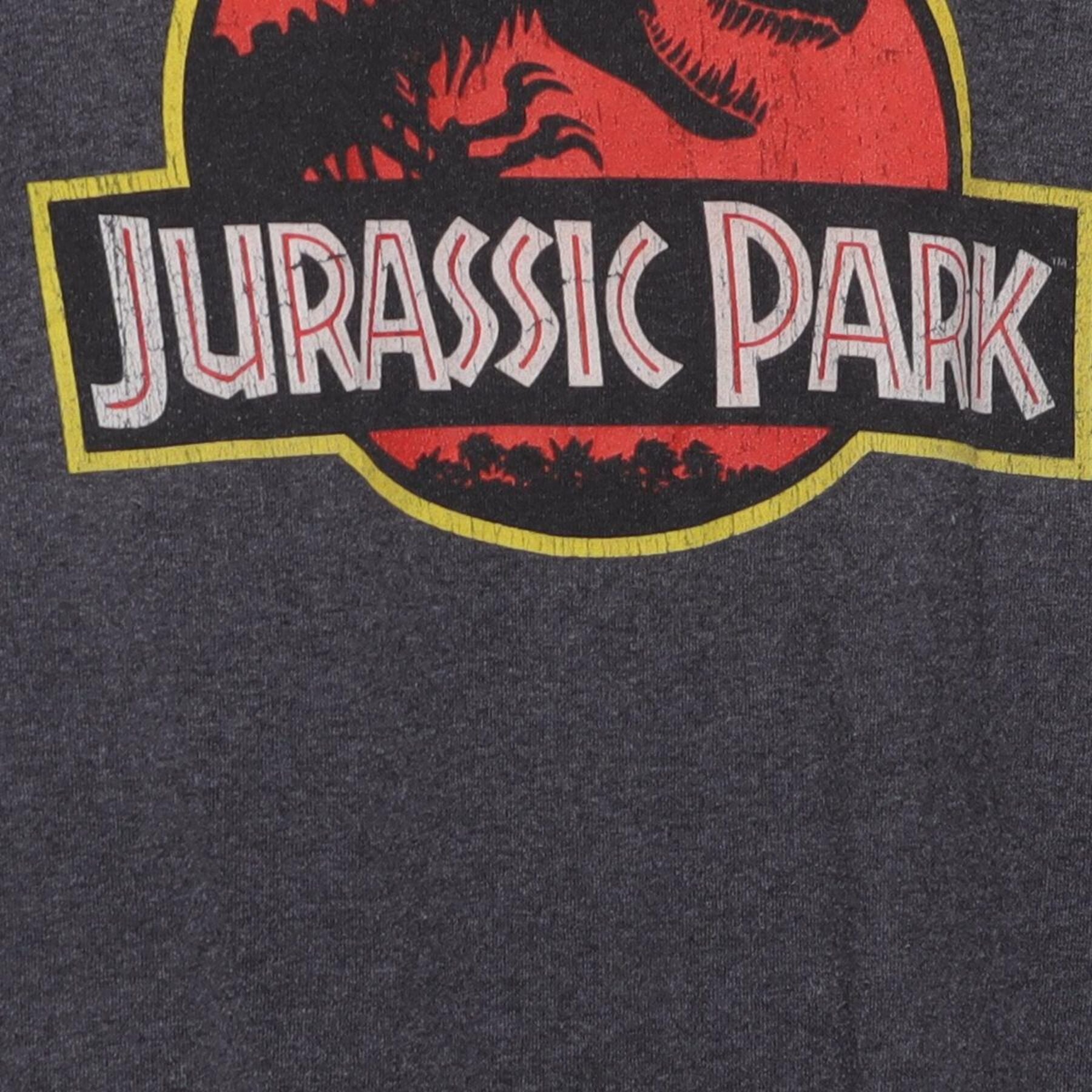 Close-up of the main graphic on the Vintage Y2K Jurassic Park "Classic Logo" T-Shirt - M