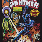 Close-up of the main graphic on the Vintage Y2K Marvel "Black Panther Comic Cover" T-Shirt - M