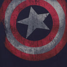 Close-up of the main graphic on the Vintage 2010s Marvel "Captain America Shield" T-Shirt - L