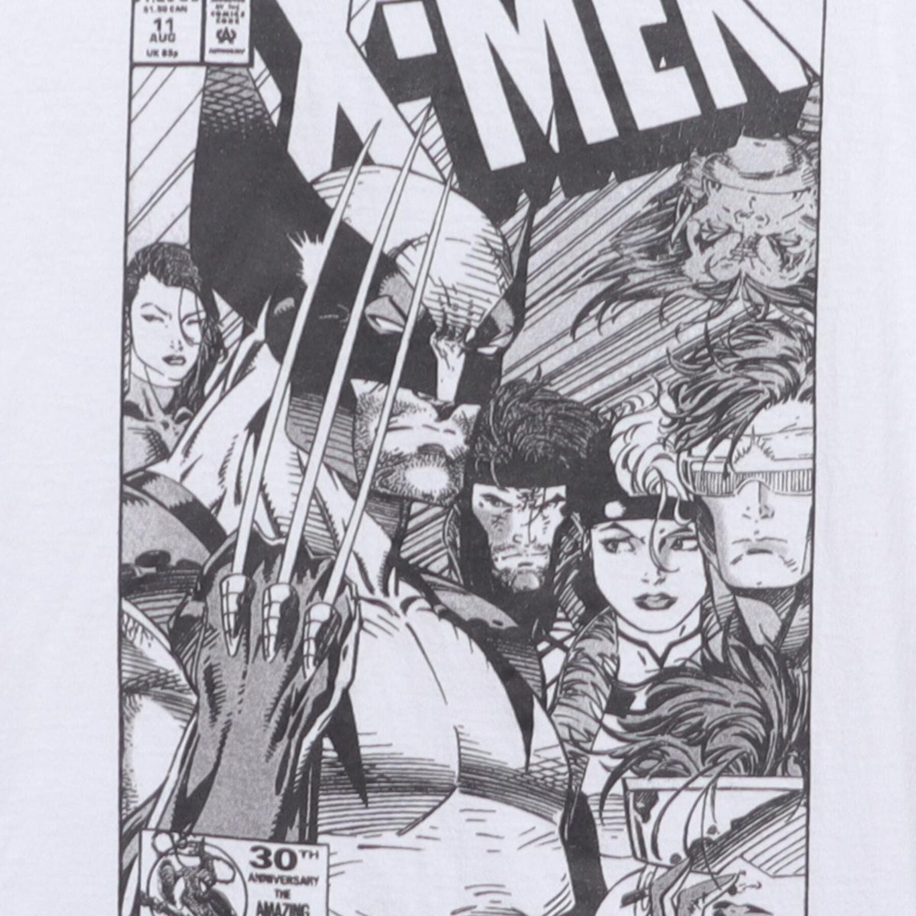 Close-up of the main graphic on the Vintage 1980s Marvel Comics "X-Men #133 Comic Cover" T-Shirt - L