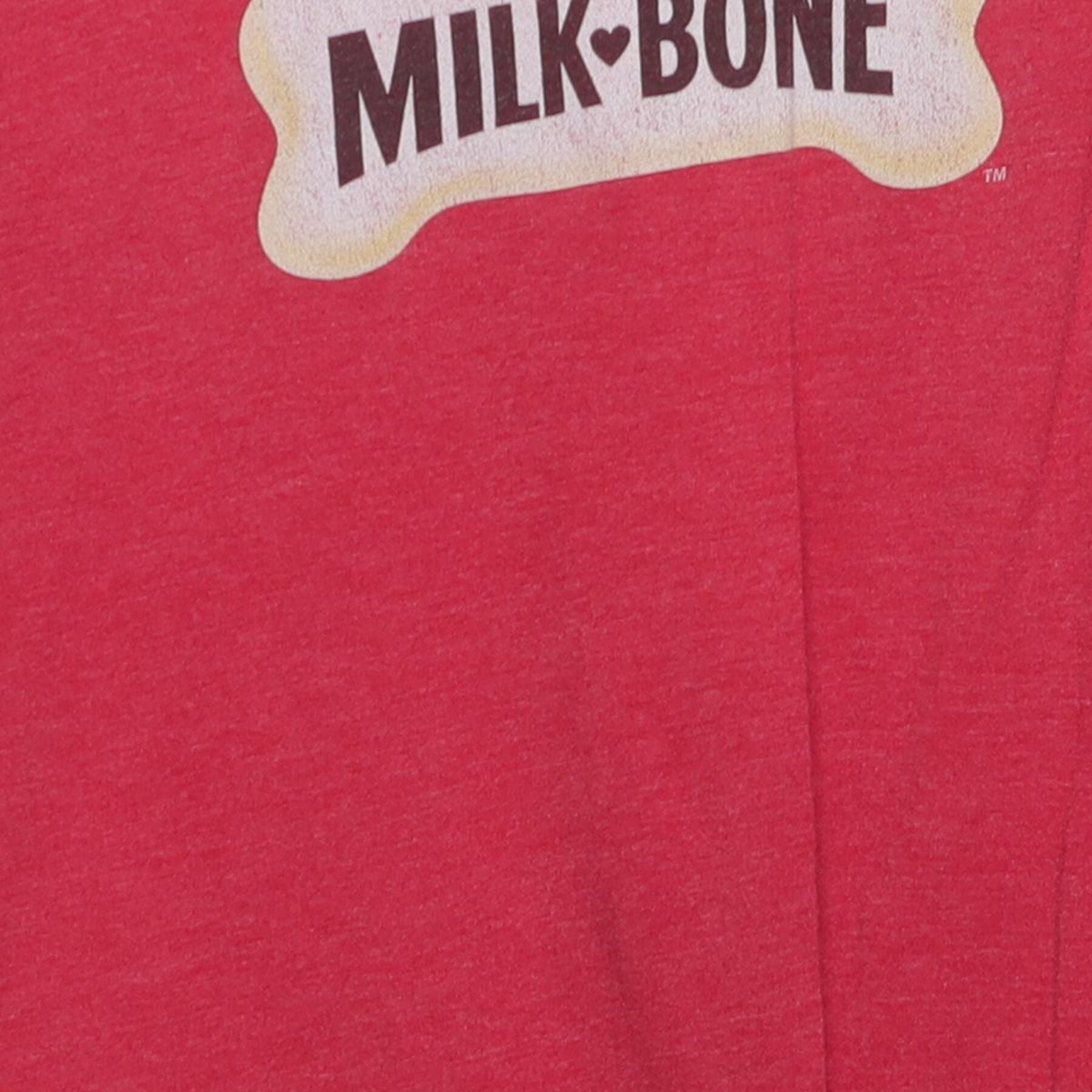 Close-up of the main graphic on the Vintage Y2K Milk-Bone "Loved Since 1908" T-Shirt - M