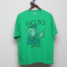 Front view of Vintage-Style Monopoly Go To Jail Graphic T-Shirt XL