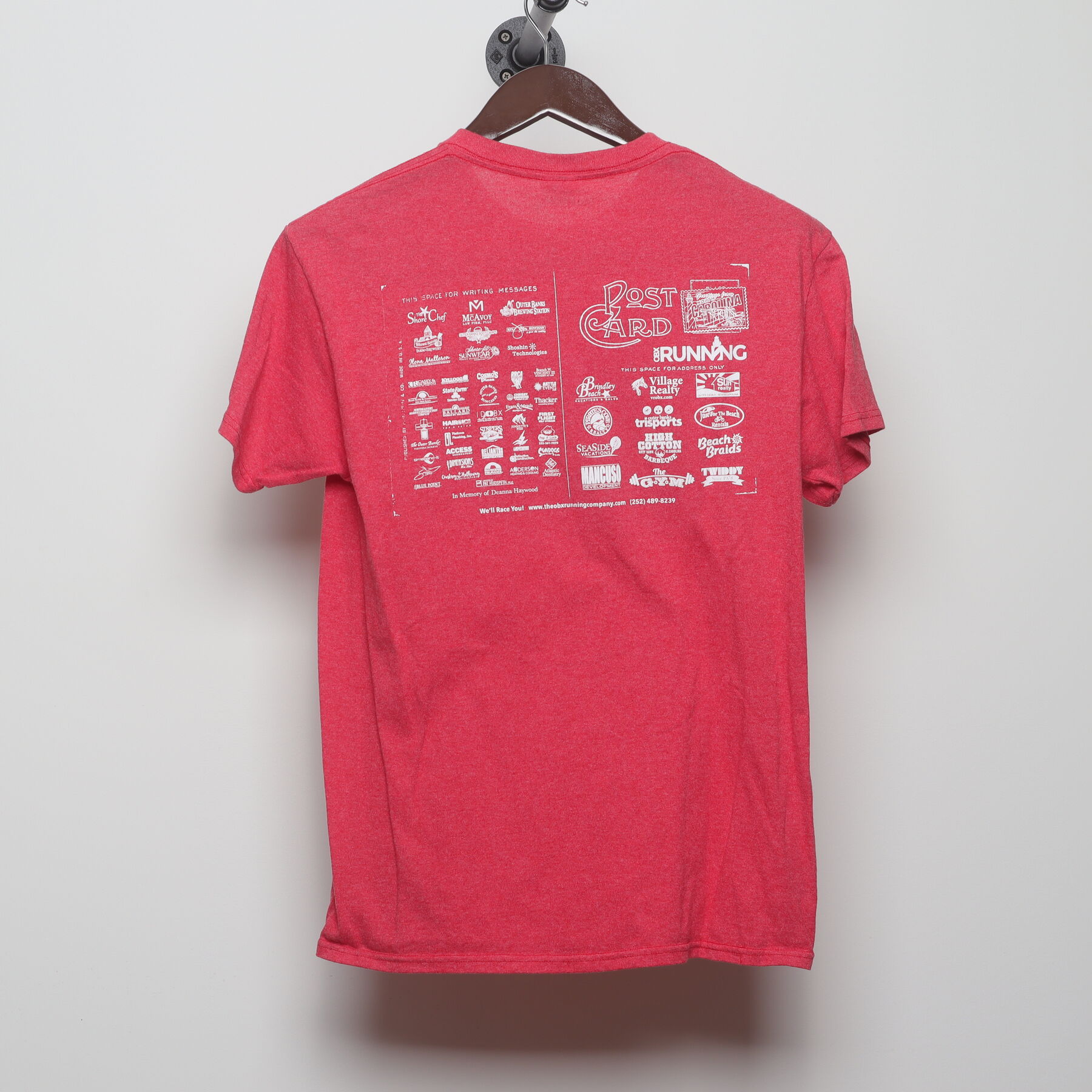 Back view of Vintage Y2K OBX Running Company "Greetings from OBX" Postcard T-Shirt - S