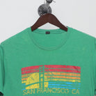 Close-up of the collar and tag on the Vintage Style SF Golden Gate Bridge T-Shirt M