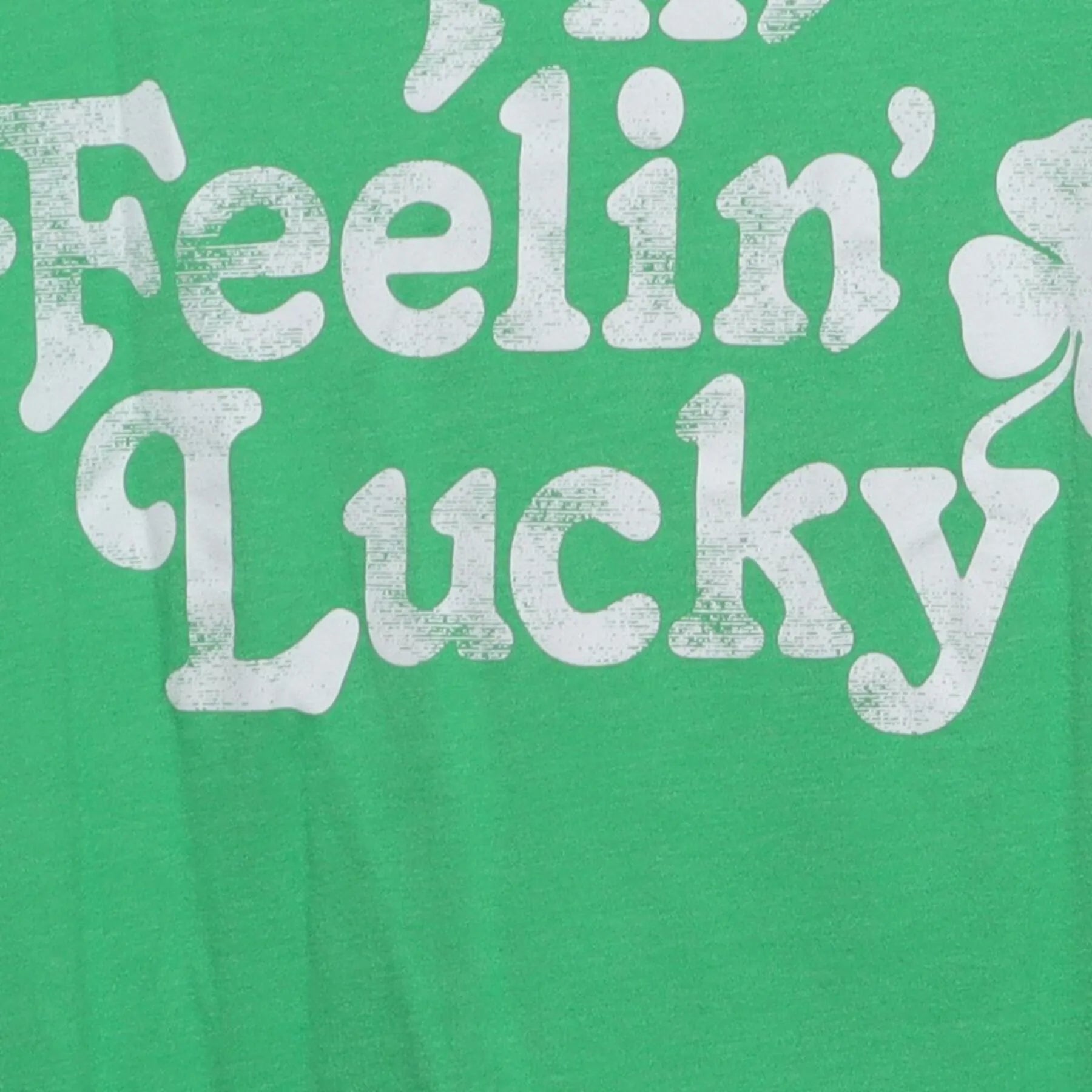 Close-up of the main graphic on the Vintage Y2K Mad Engine "I'm Feelin' Lucky" T-Shirt - L