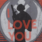 Close-up of the main graphic on the Vintage Y2K Star Wars "I Love You" Princess Leia T-Shirt - M