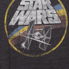 Close-up of the main graphic on the Vintage 1970s Star Wars "TIE Fighter Logo" T-Shirt - S