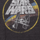 Close-up of the main graphic on the Vintage 1970s Star Wars "TIE Fighter Logo" T-Shirt - S