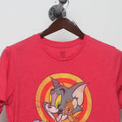 Close-up of the collar and tag on the Vintage Style Tom and Jerry Cartoon T-Shirt M