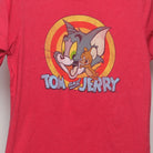 Close-up of the main graphic on the Vintage Style Tom and Jerry Cartoon T-Shirt M