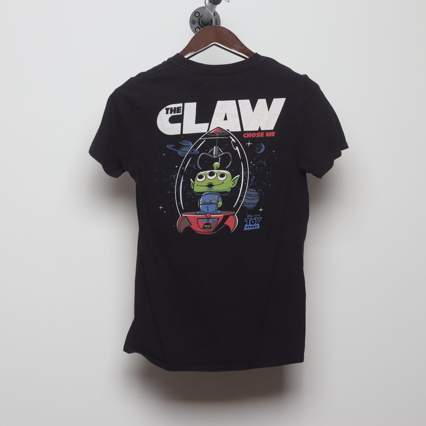 Back view of Vintage Y2K Disney / Pixar "Pizza Planet The Claw" T-Shirt - S