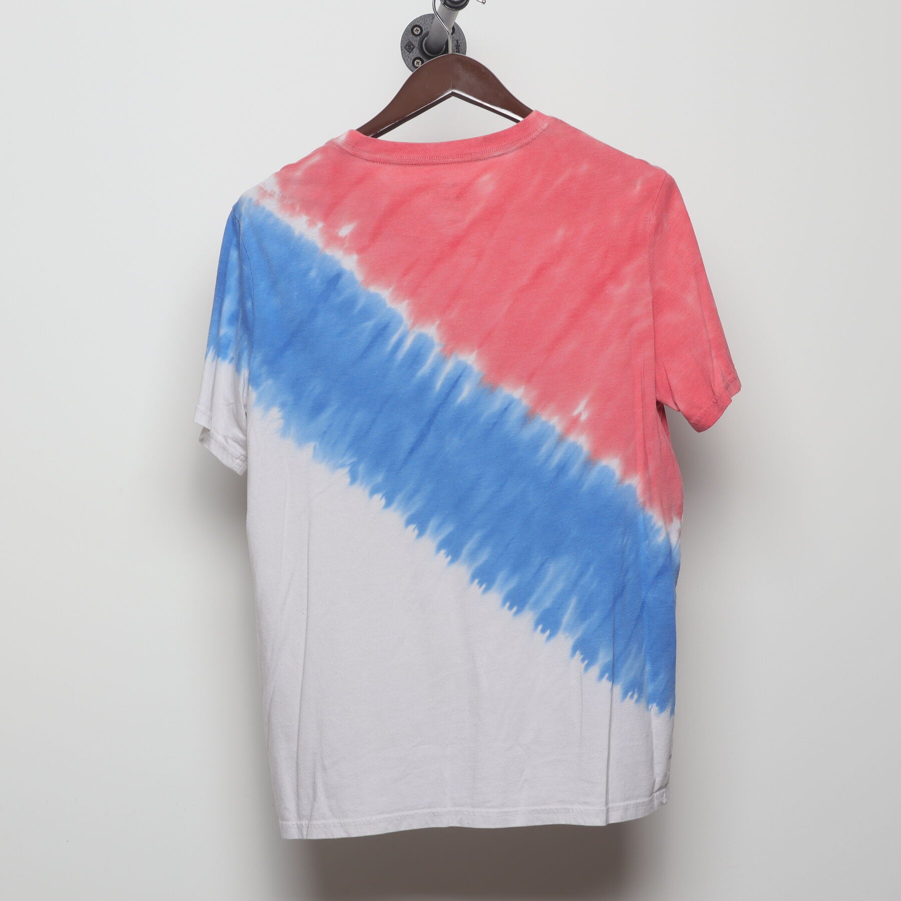 Back view of Vintage Y2K Urban Pipeline "Red White & Blue Diagonal Tie-Dye" T-Shirt - M