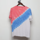 Front view of Vintage Y2K Urban Pipeline "Red White & Blue Diagonal Tie-Dye" T-Shirt - M