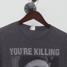 Close-up of the collar and tag on the Vintage 1990s The Sandlot "You're Killing Me Smalls" T-Shirt - S