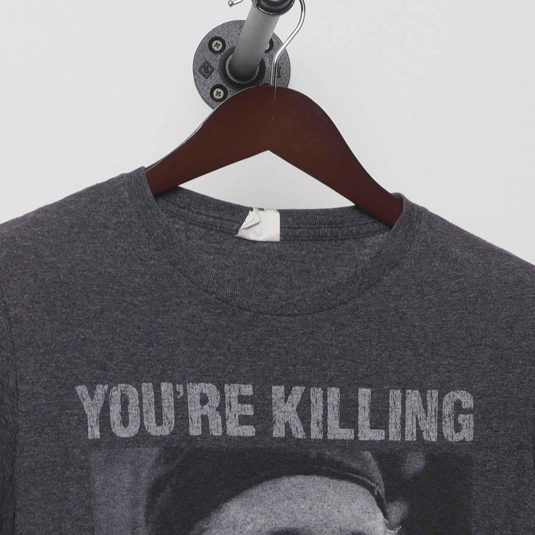 Close-up of the collar and tag on the Vintage 1990s The Sandlot "You're Killing Me Smalls" T-Shirt - S