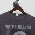Close-up of the collar and tag on the Vintage 1990s The Sandlot "You're Killing Me Smalls" T-Shirt - S
