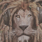 Close-up of the main graphic on the Vintage Y2K The Mountain "Reggae Lion" T-Shirt - XL
