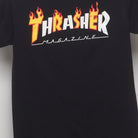 Close-up of the main graphic on the Vintage Thrasher Flame Logo Skate T-Shirt S