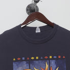 Close-up of the collar and tag on the Vintage Y2K Anvil "Celestial Sun & Moon" T-Shirt - L