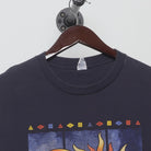 Close-up of the collar and tag on the Vintage Y2K Anvil "Celestial Sun & Moon" T-Shirt - L