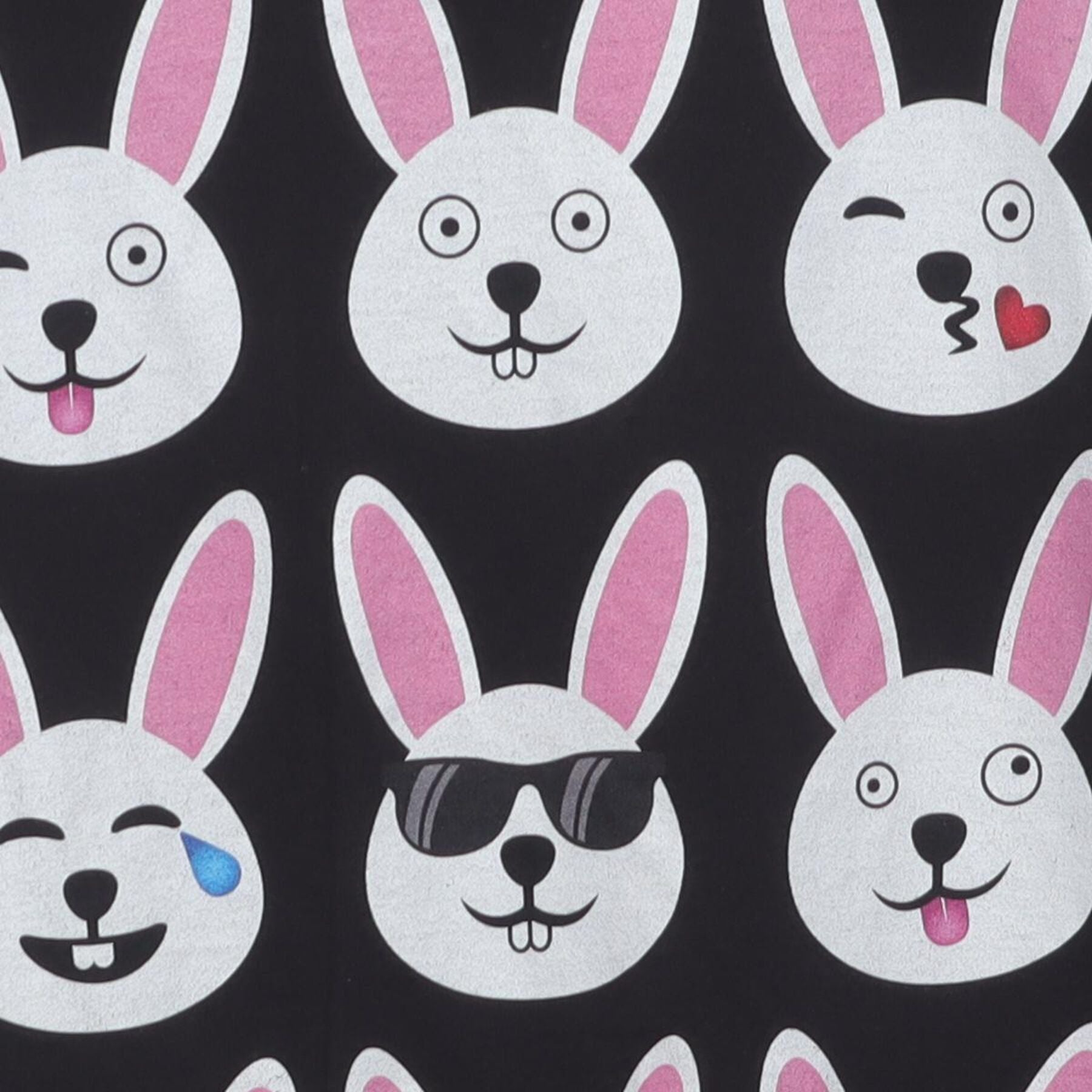 Close-up of the main graphic on the Vintage Y2K Gildan "Bunny Emojis" T-Shirt - S