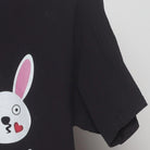 Close-up of the Right sleeve on the Vintage Y2K Gildan "Bunny Emojis" T-Shirt - S