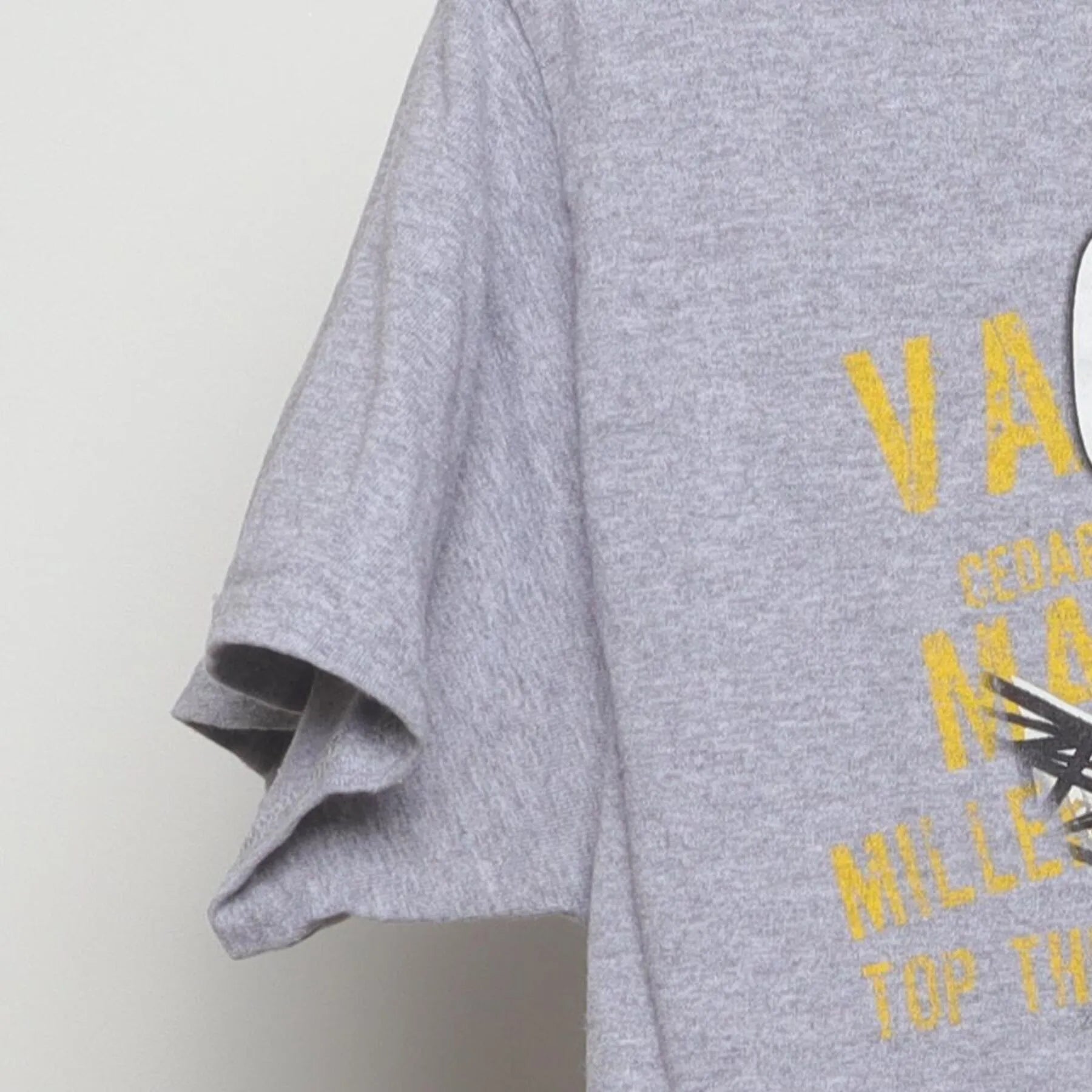 Close-up of the Left sleeve on the Vintage Y2K Cedar Point "Top Thrill Dragster Coaster Fanatic" T-Shirt - S
