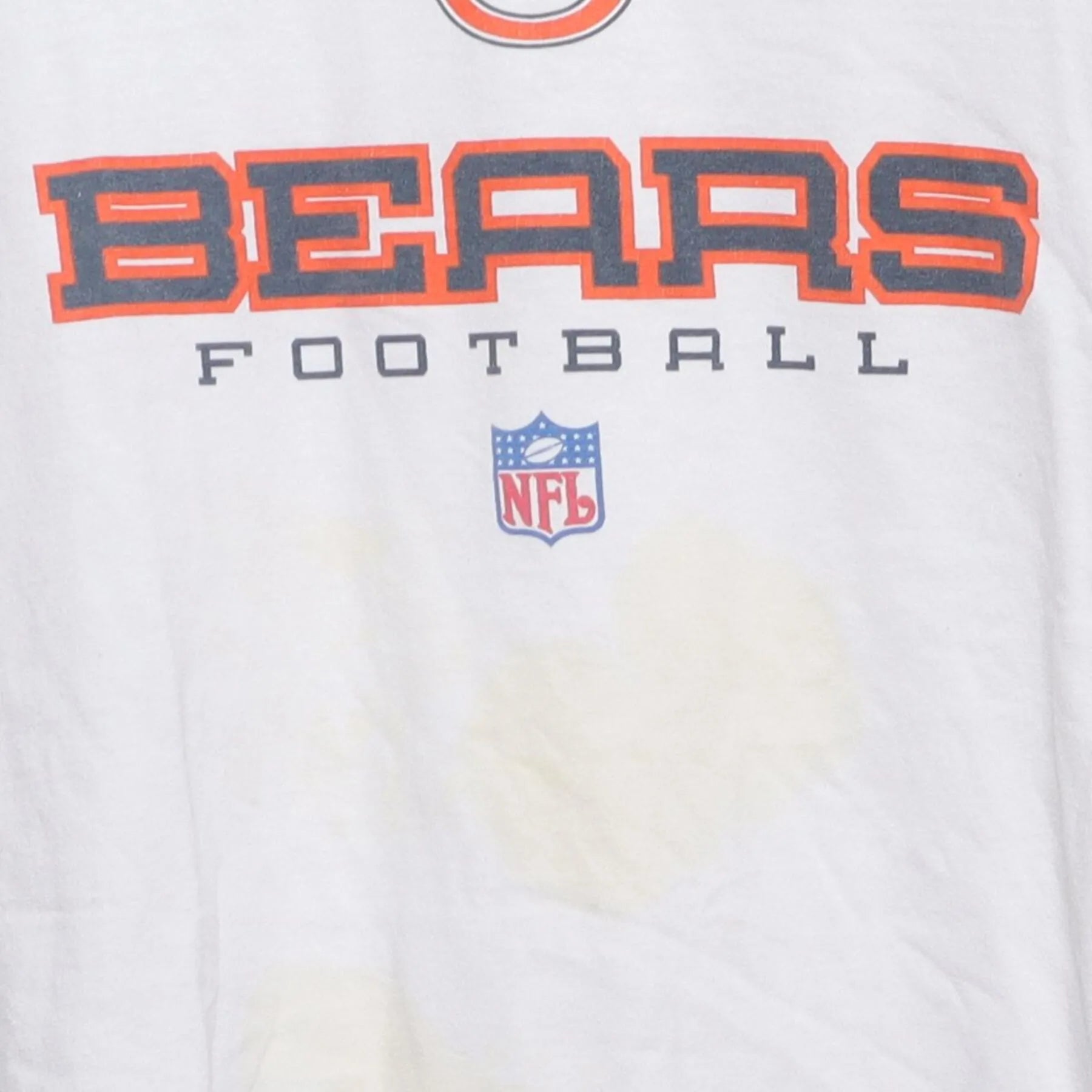 Close-up of the main graphic on the Vintage Y2K Chicago Bears "Bears Football" T-Shirt - XXL