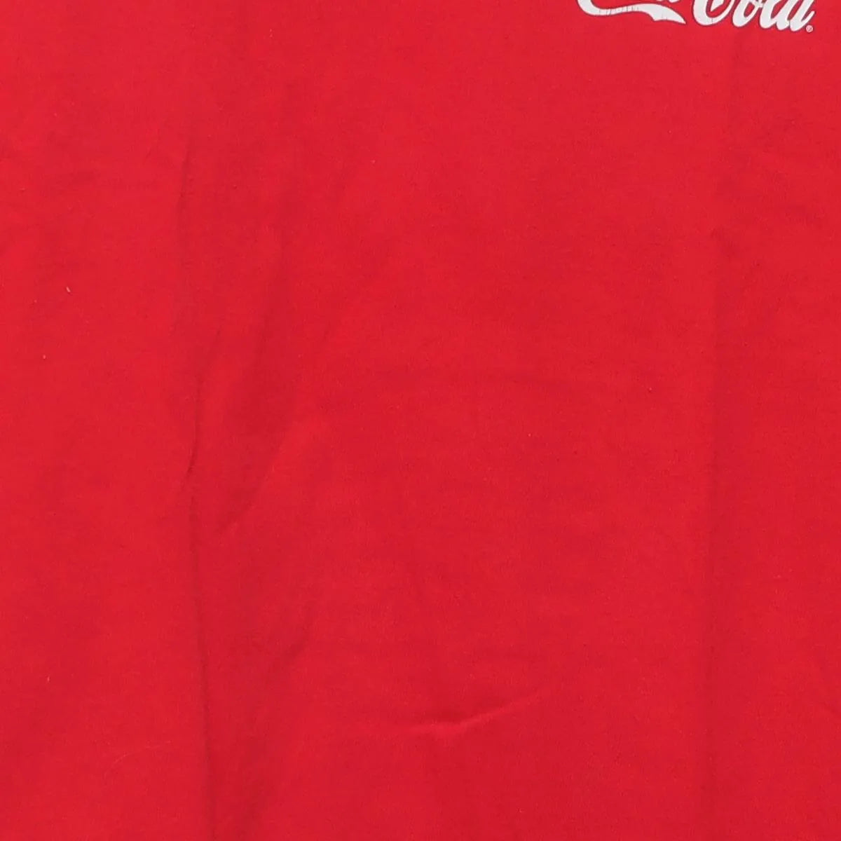 Close-up of the main graphic on the Vintage Y2K Coca-Cola "Classic Script Logo" T-Shirt - M