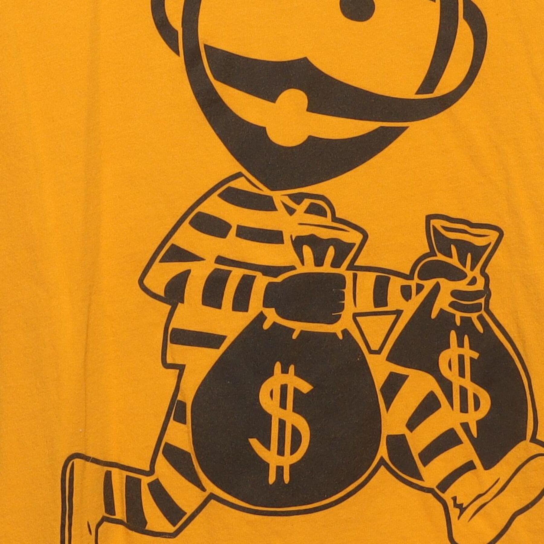 Close-up of the main graphic on the Vintage Y2K Crooks & Castles "Running Crook Mascot" T-Shirt - M
