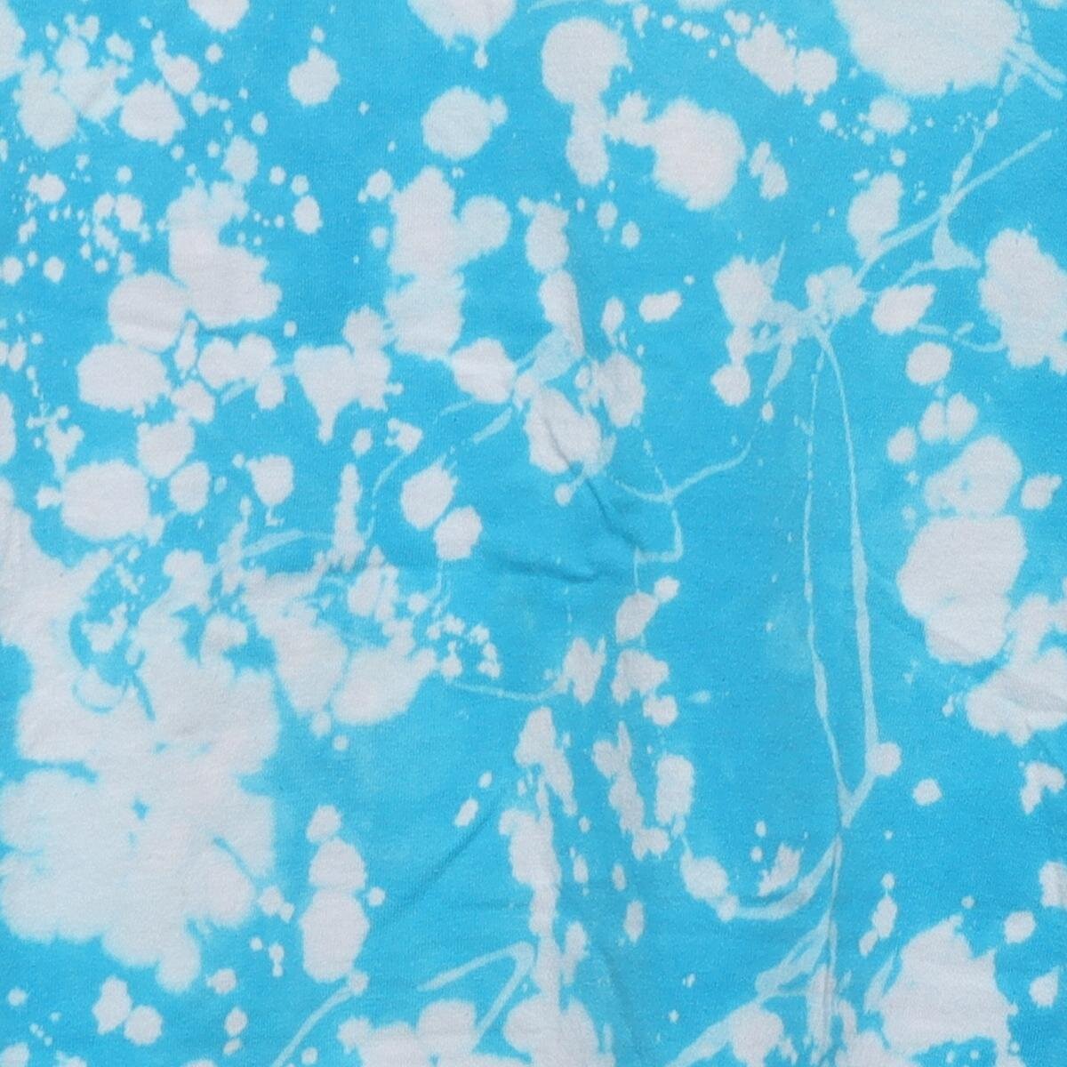 Close-up of the main graphic on the Vintage Y2K Custom "Splatter Bleach Dye" T-Shirt - M