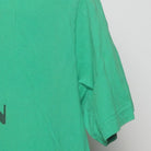 Close-up of the Right sleeve on the Vintage Y2K Ebbets Field Flannels "Clearing Question Marks" T-Shirt - M