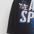 Close-up of the sleeve on the Vintage Y2K Eminem & Spider-Man "Marvel Comics Bootleg Rap Tee" T-Shirt - XL