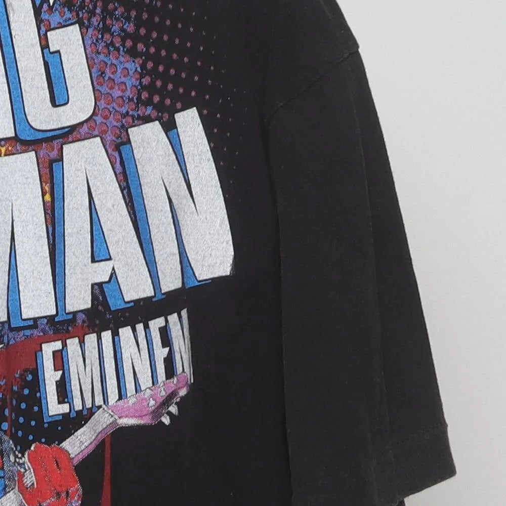 Close-up of the sleeve on the Vintage Y2K Eminem & Spider-Man "Marvel Comics Bootleg Rap Tee" T-Shirt - XL