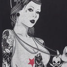 Close-up of the main graphic on the Vintage Y2K Fatal "Tattoo Pinup" T-Shirt - XL