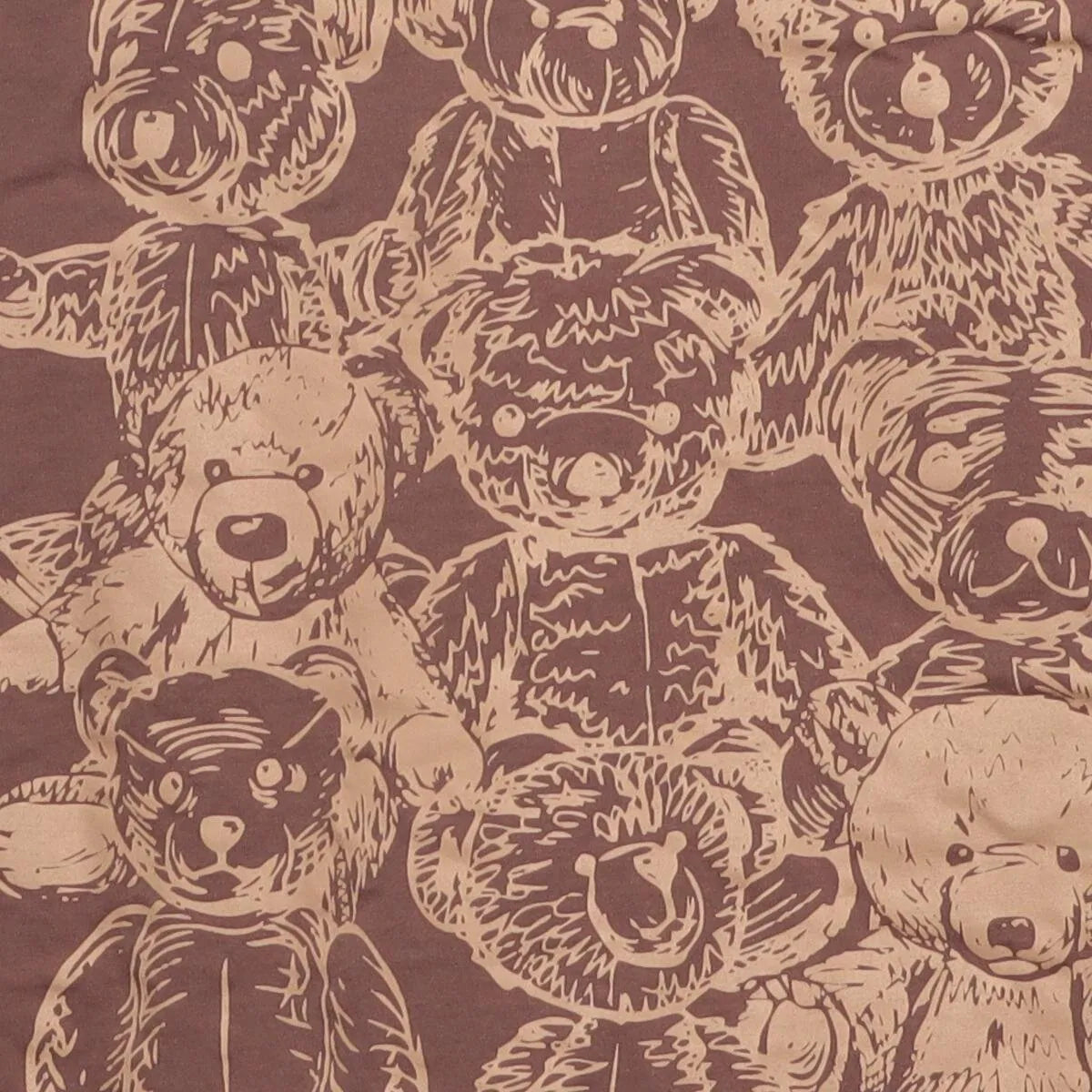 Close-up of the sleeve on the Vintage Y2K Graphic "Teddy Bear Pile" T-Shirt - L