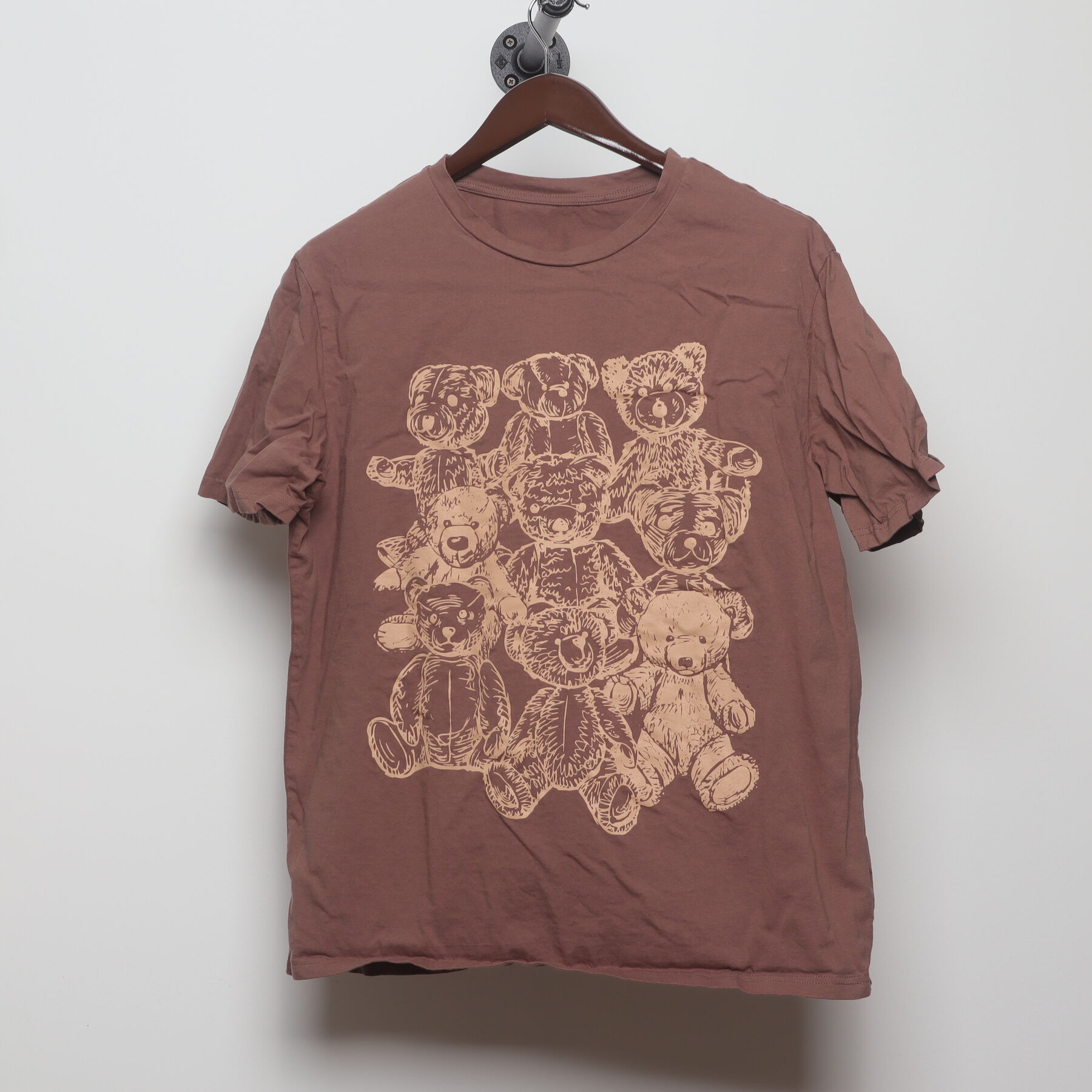 Front view of Vintage Y2K Graphic "Teddy Bear Pile" T-Shirt - L