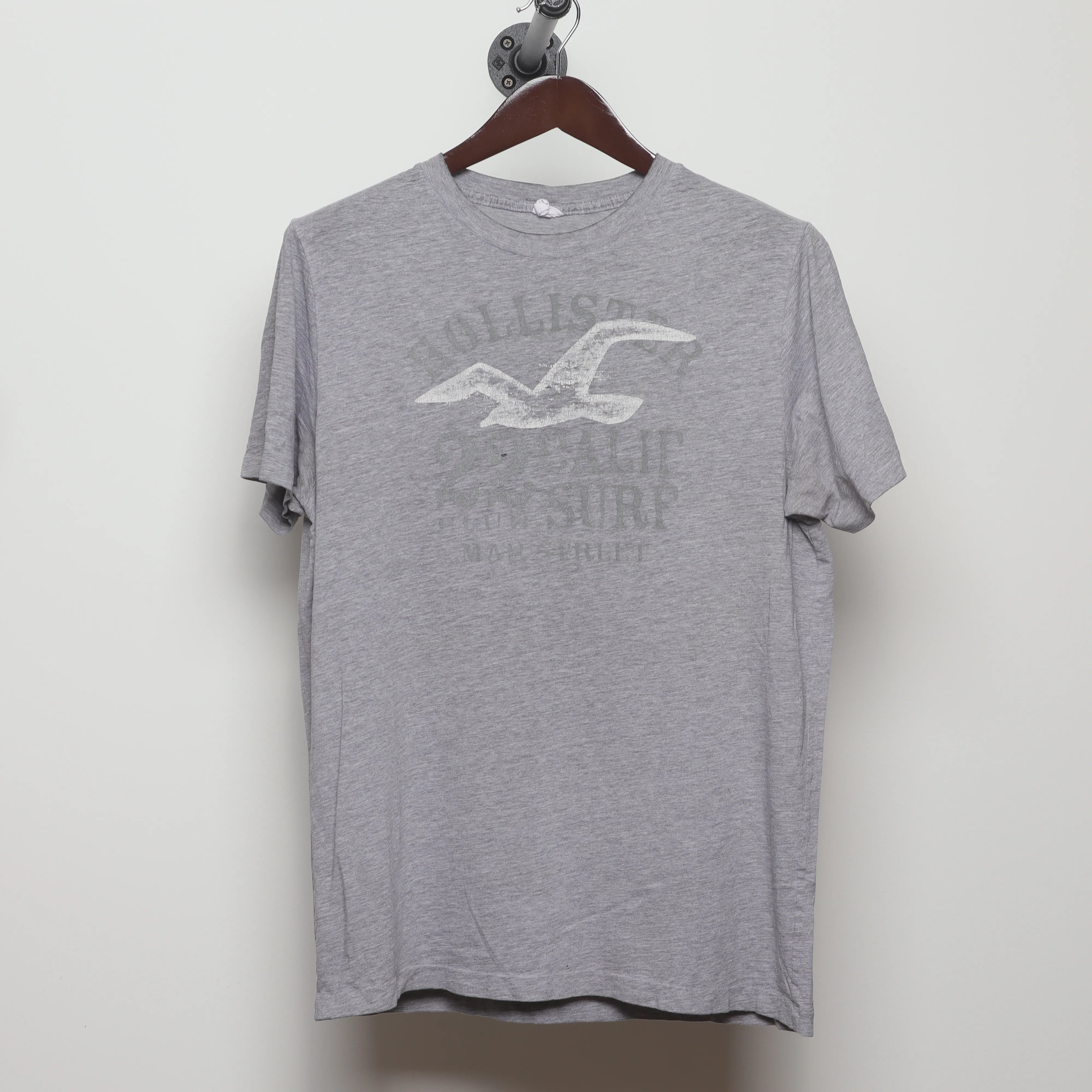 Front view of Vintage Y2K Hollister Faded Seagull Logo T-Shirt L