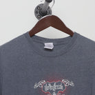 Close-up of the collar and tag on the Vintage Y2K Unleash Break "Tribal Logo" T-Shirt - L