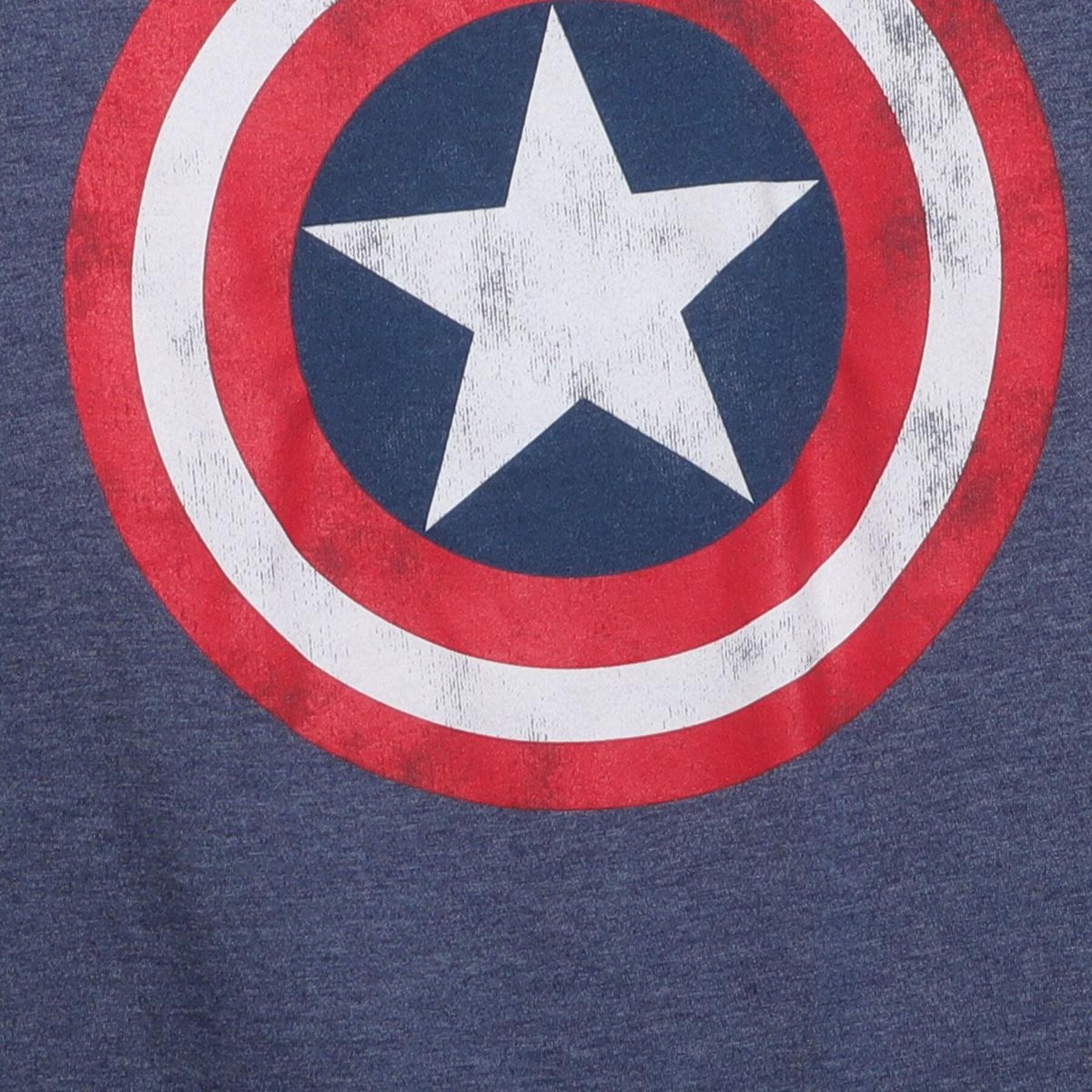 Close-up of the main graphic on the Vintage Y2K Marvel "Captain America Shield" T-Shirt - XS