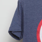 Close-up of the single stitch sleeve on the Vintage Y2K Marvel "Captain America Shield" T-Shirt - XS